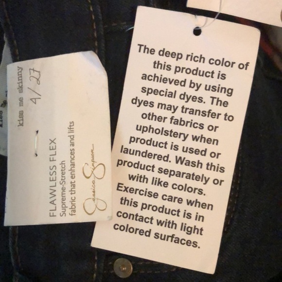 Jessica Simpson Kiss Me Night Visions flawless flex stretch Skinny Jeans size 27 - Picture 10 of 13